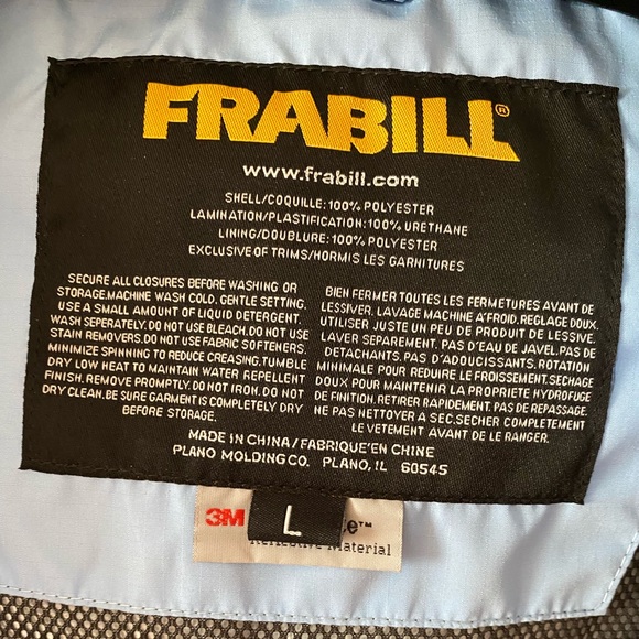Frabill Men’s Fishing Rain F1 Jacket (Light Blue) - Picture 9 of 10